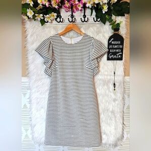 Calvin Klein Classic Zip Back Patterned Vintage Midi Dress